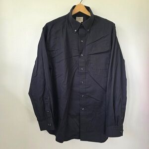 LL Bean Men's Black Comfort Stretch Oxford Shirt Traditional Untucked Fit - XL
